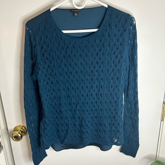 Ann Taylor Sweaters - Ann Taylor Teal Textured Knit Sweater | Size M